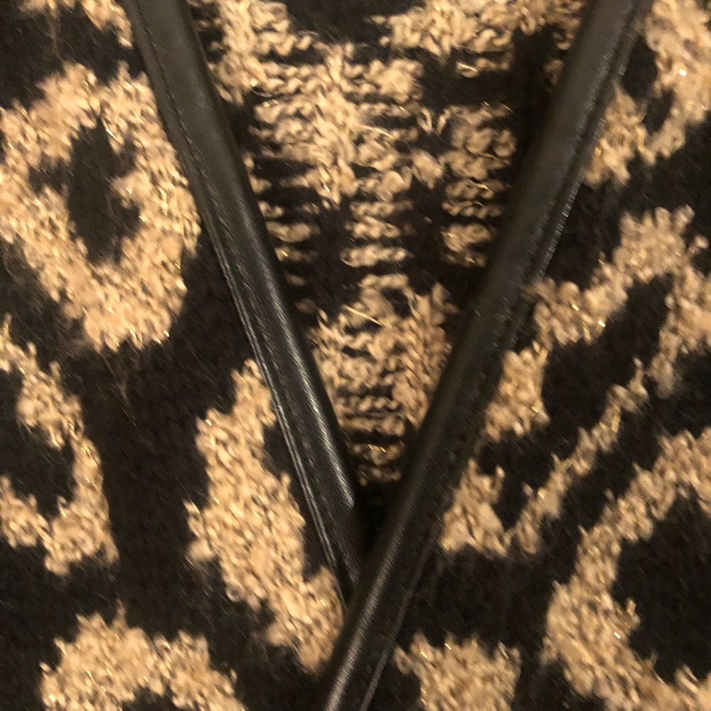 Ruby Rd. Leopard Print Cardigan W/ Leather Piping - image 3
